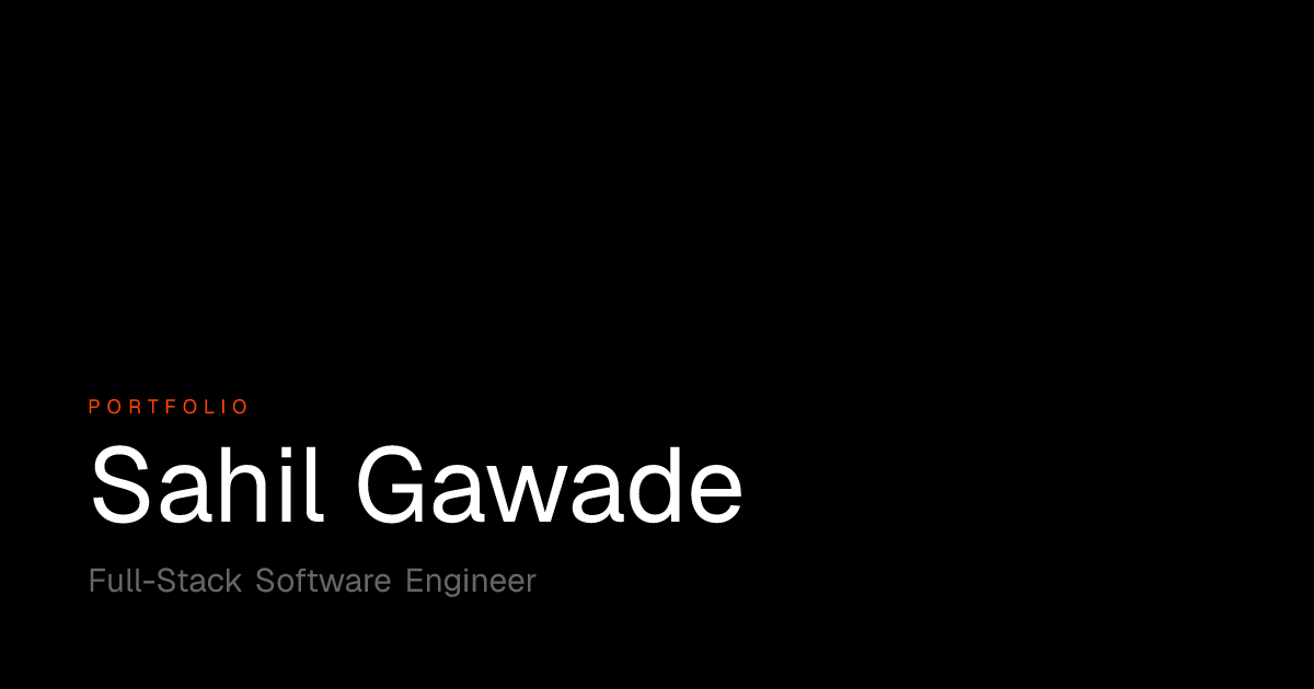 Sahil Gawade — Software Engineer